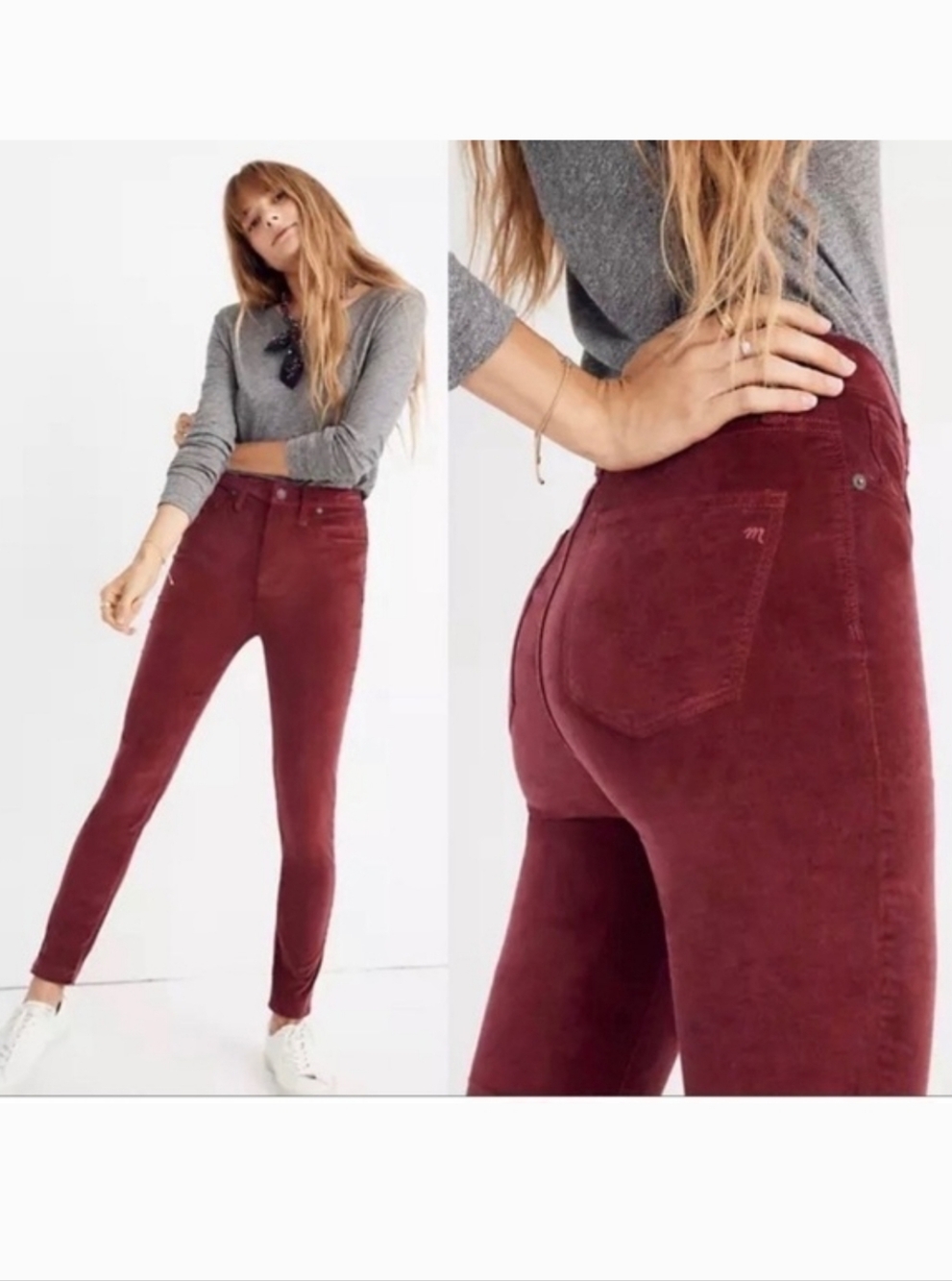 Madewell 10" High Rise Skinny Velvet